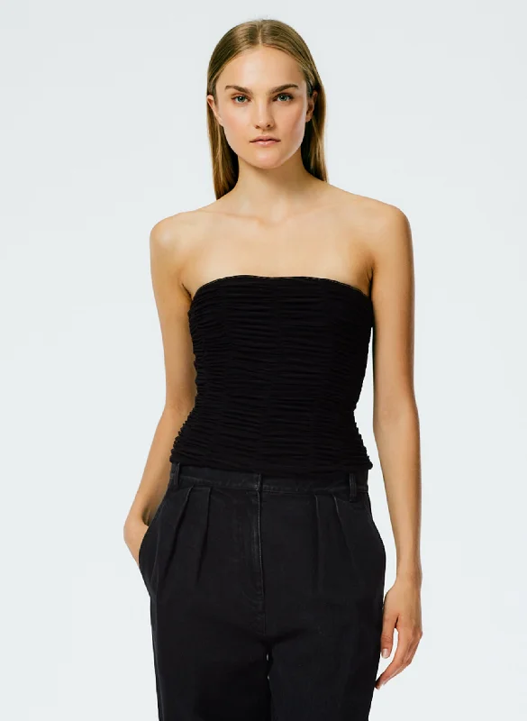 Drapey Jersey Ruched Strapless Top