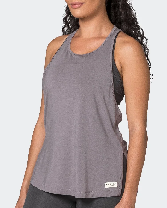 Faster Gym Tank - Pearl Grey