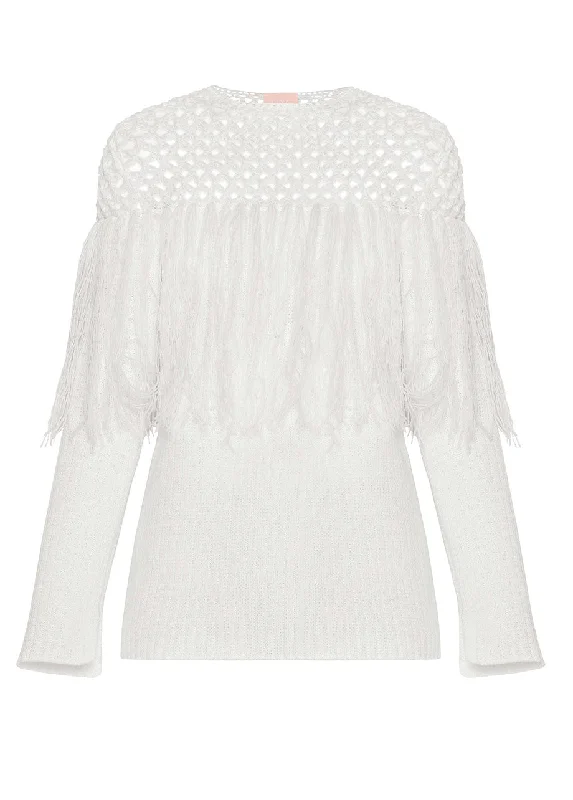 KNITTED SWEATER WITH FRINGES