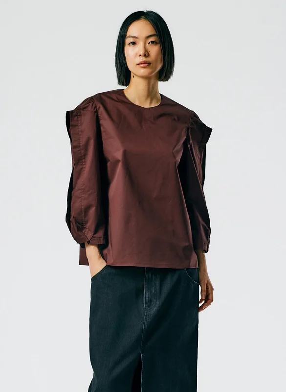 Lightweight Cotton Sateen Square Sleeve Top