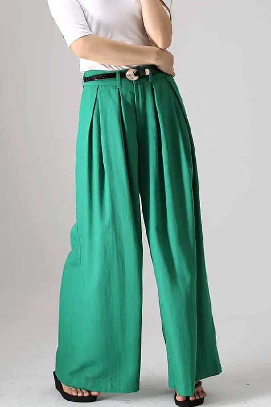 Wide Leg Palazzo pants in green 0840#