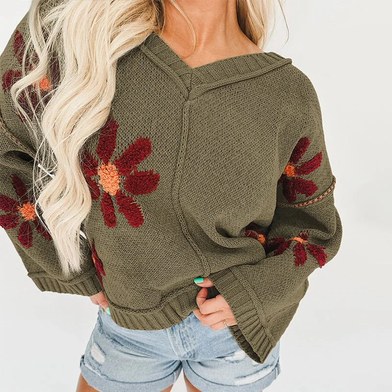 Fashion Floral Pullover Women