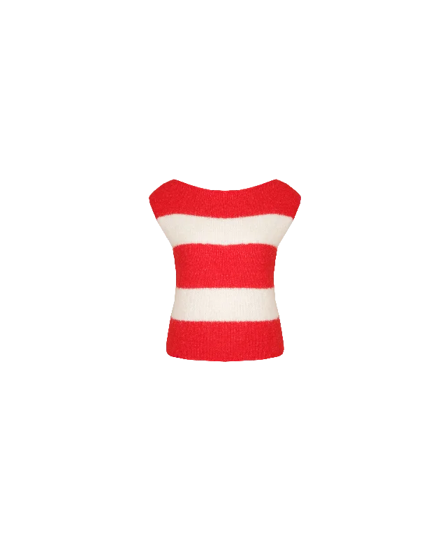 MILO VEST CHERRY STRIPE