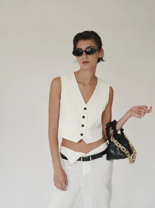 White Tailored Waistcoat