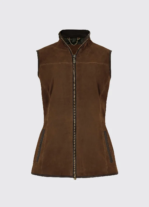 Kingston Ladies' Leather Vest - Walnut