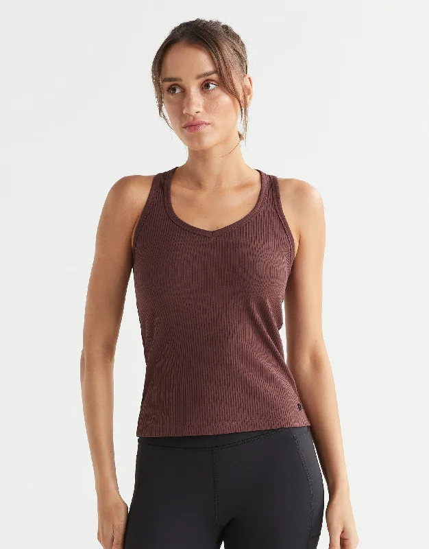 LEERA Ribbed Tank - Burgundy