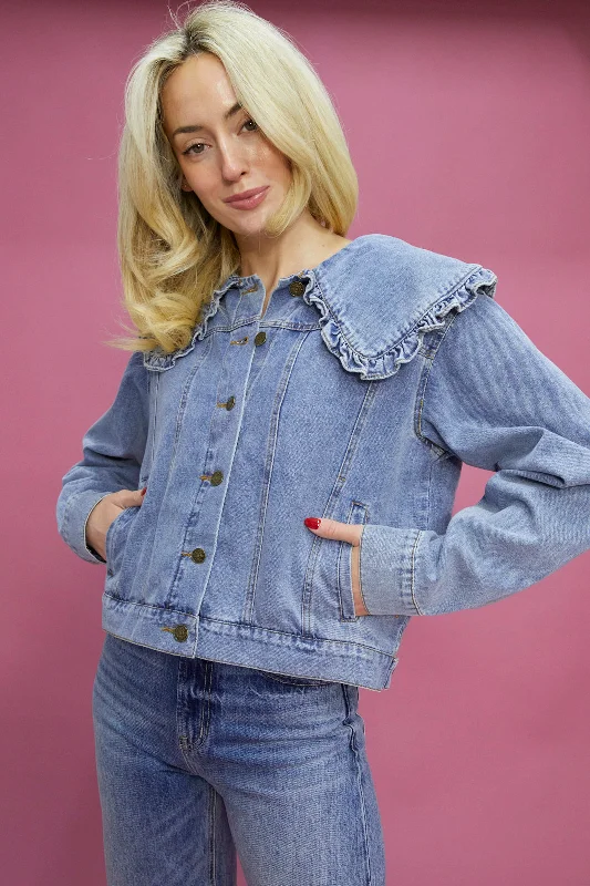 Winnie Peter Pan Collar Denim Jacket