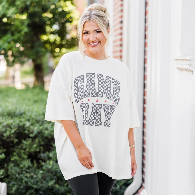 Ready For Game Day Boyfriend Tee, Ivory