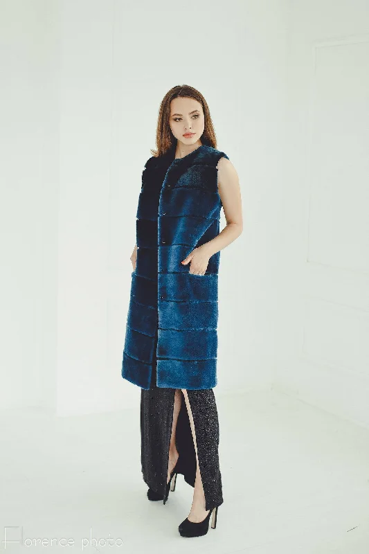 Beaver Fur Vest (Blue)