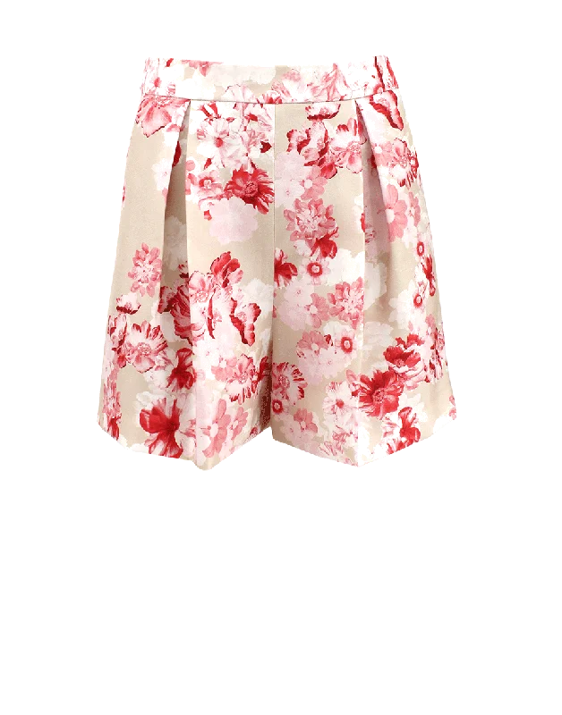 Pleat Front Floral Short