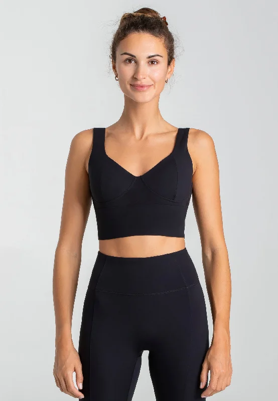 Element Korsett Crop Top - Schwarz