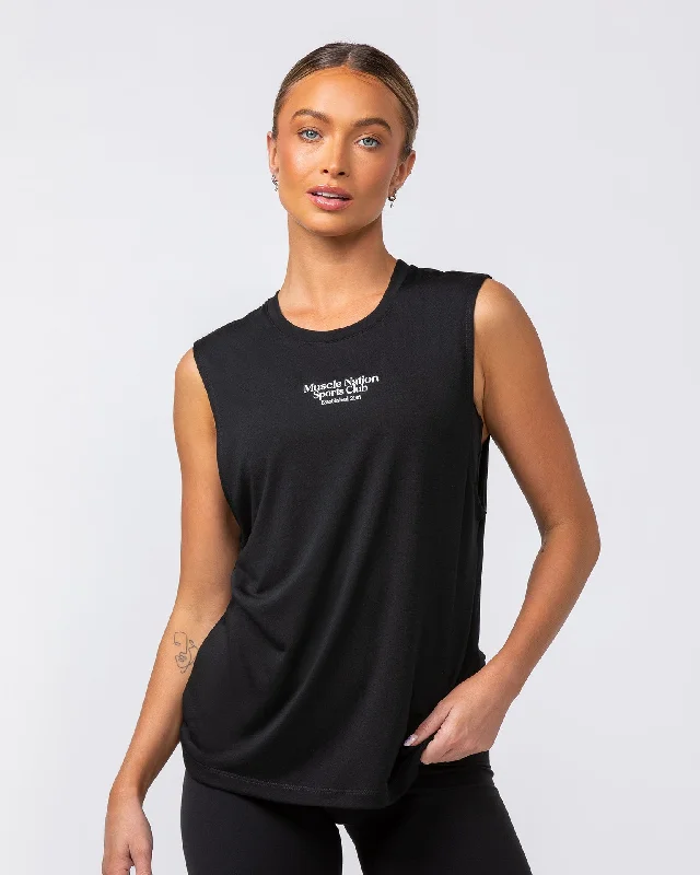 College Drop Arm Tank - Black