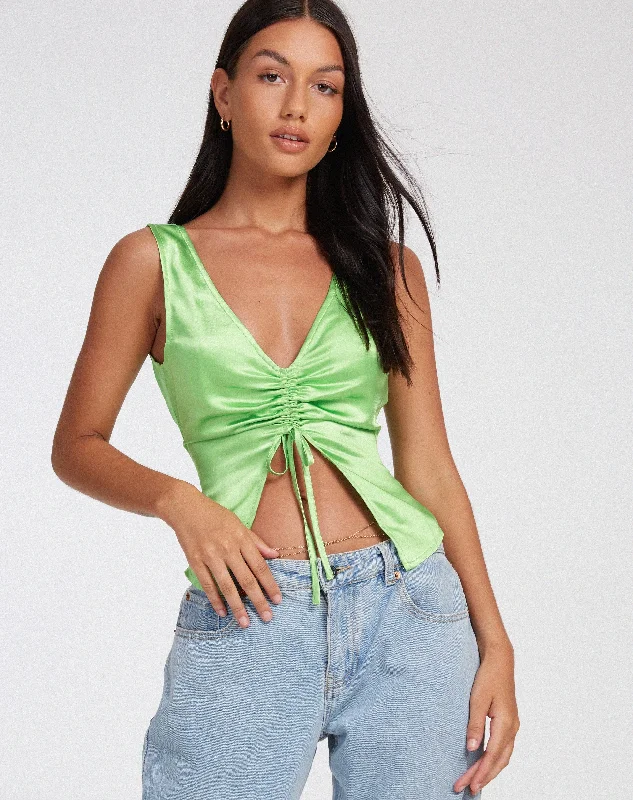 Gafnit Cami Top in Jasmine Green