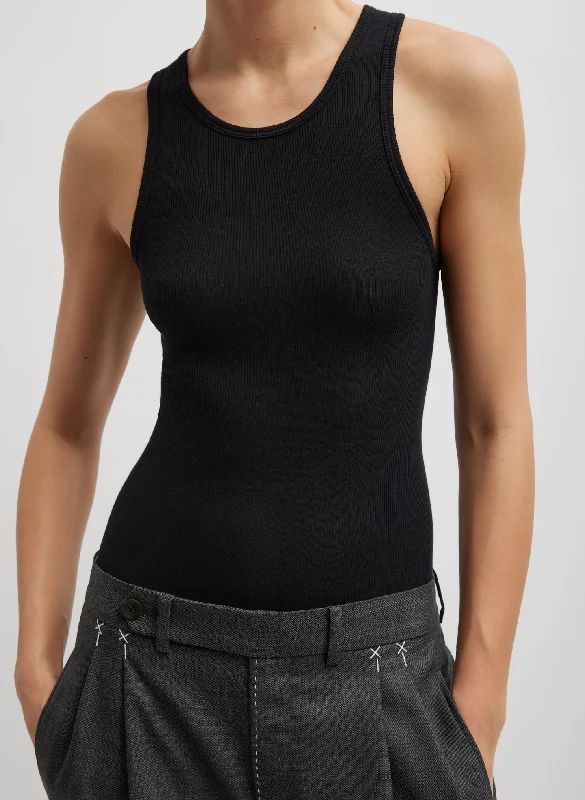 Circular Fine Rib T-Shirt Tank