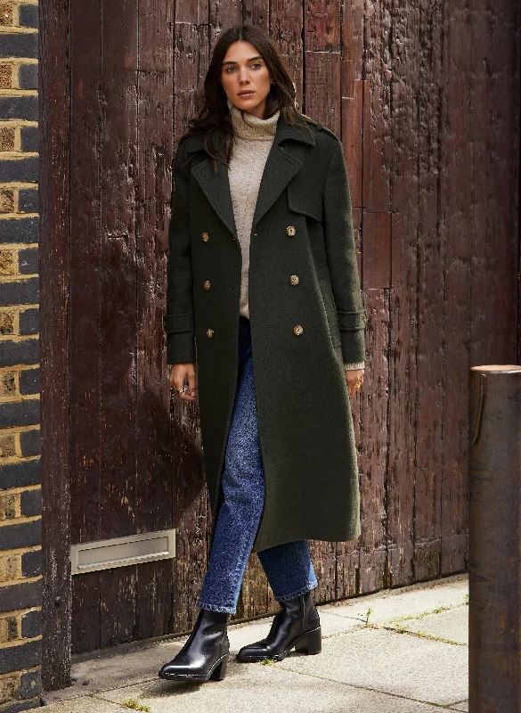 Ingrid Belted Wool Trench Coat