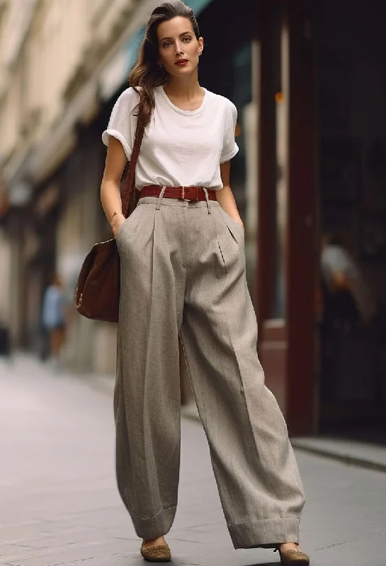 elegant high-waisted trousers