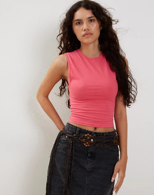 Monlo Vest Top in Hot Pink