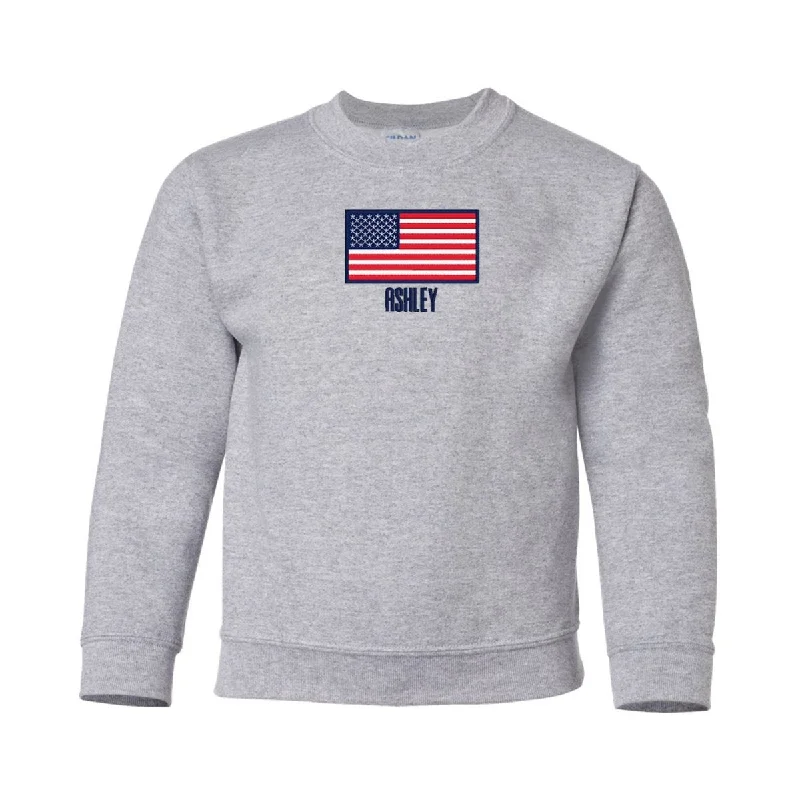 Kids 'American Flag' Crewneck Sweatshirt