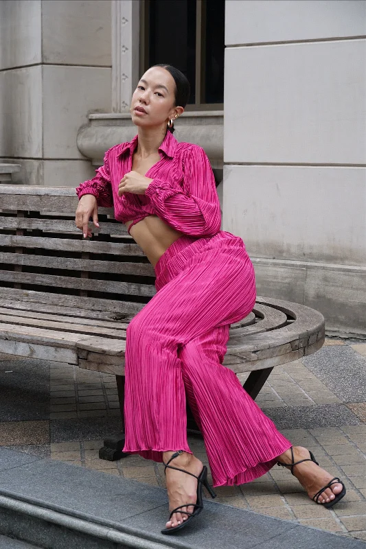 Venus Cutout Fushia Pants Set