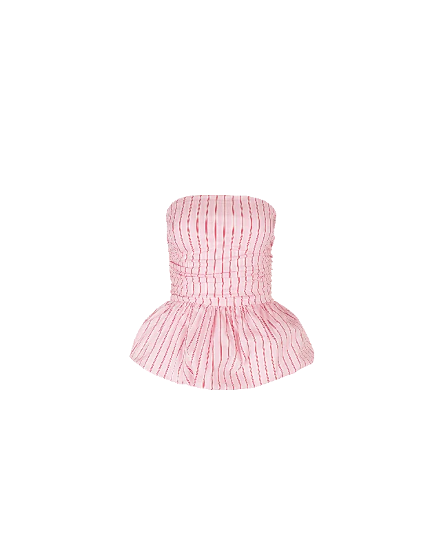 EDDIE BODICE PINK RED STRIPE