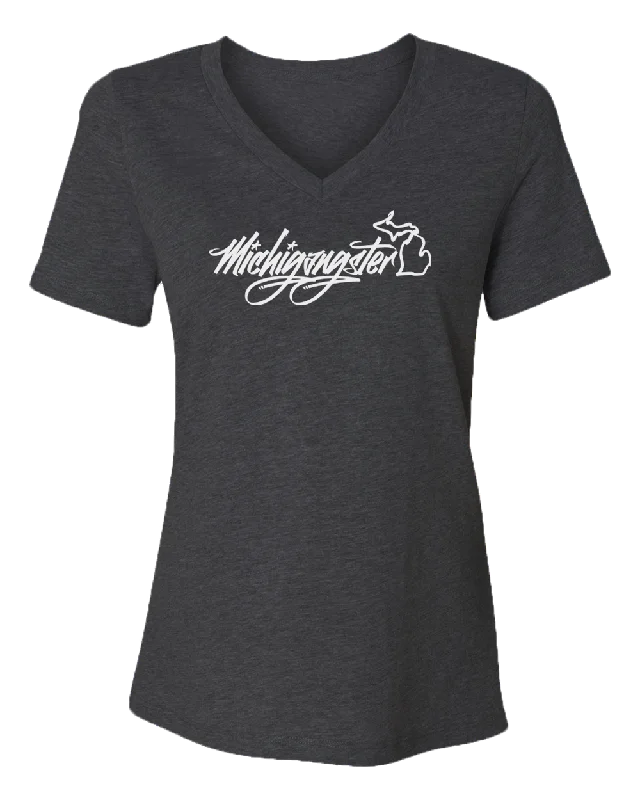 Michigangster Graffiti Women's V-Neck Tee