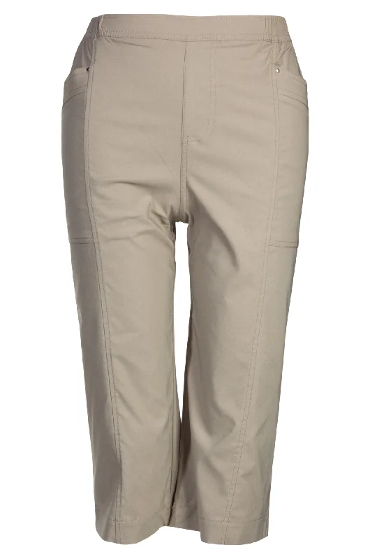 Micro Stretch Below Knee Pants | SAND | 2142A1