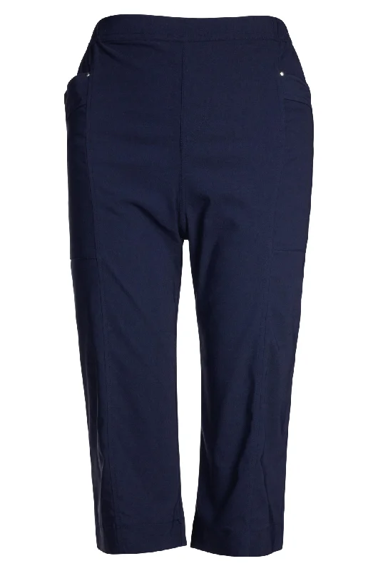 Micro Stretch Below Knee Pants | NAVY | 2142A1