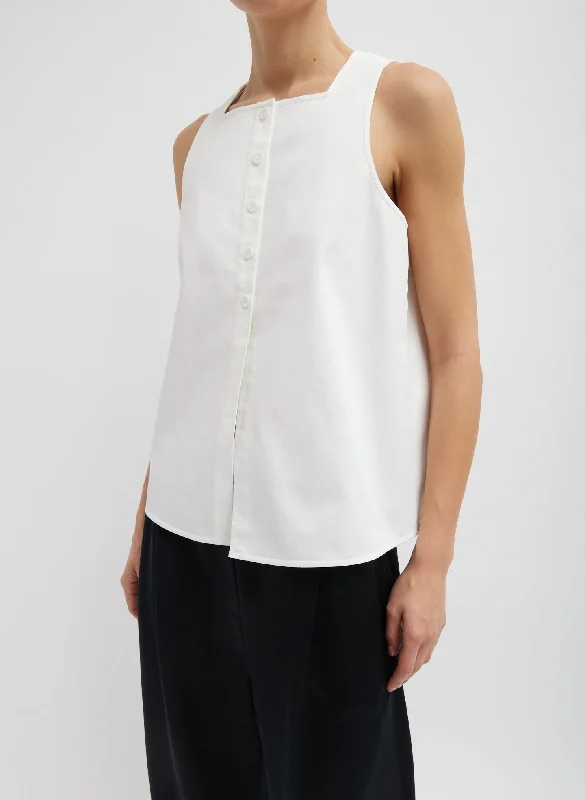 Chino Slit Front Sleeveless Top