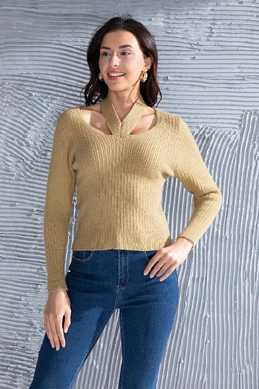 Halter Neck Long Sleeve Sweater