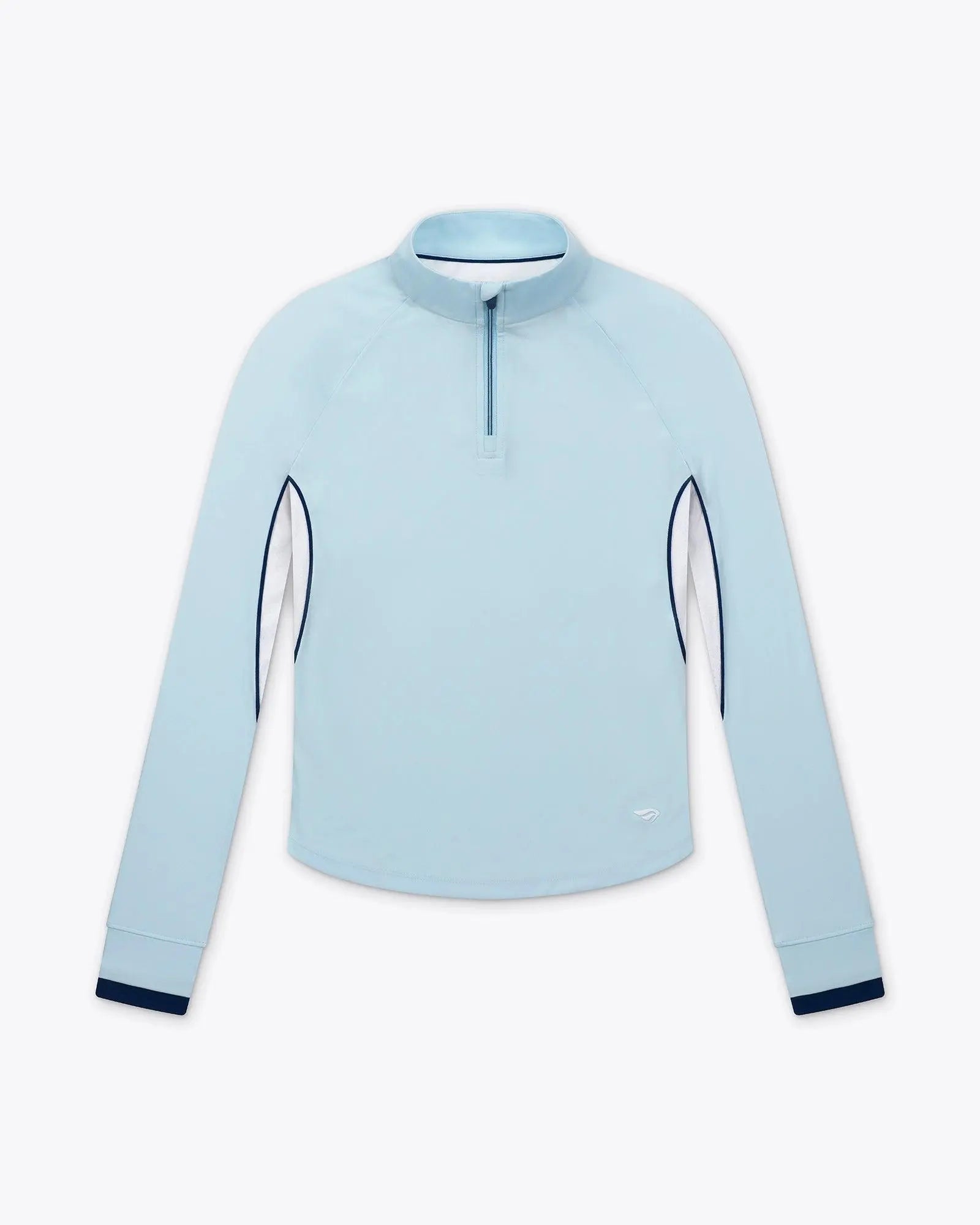 Taylor Long Sleeve Half Zip Top - Light Blue