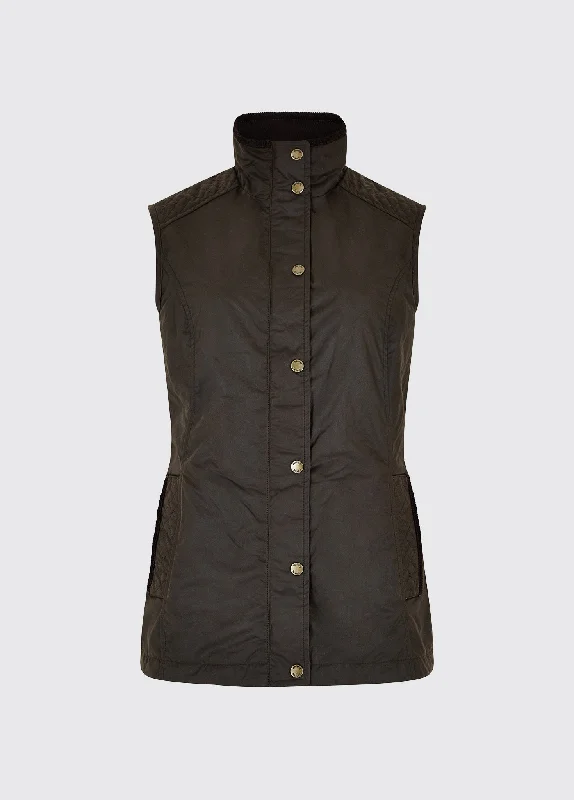 Pakenham Ladies' Waxed Cotton Vest - Verdigris