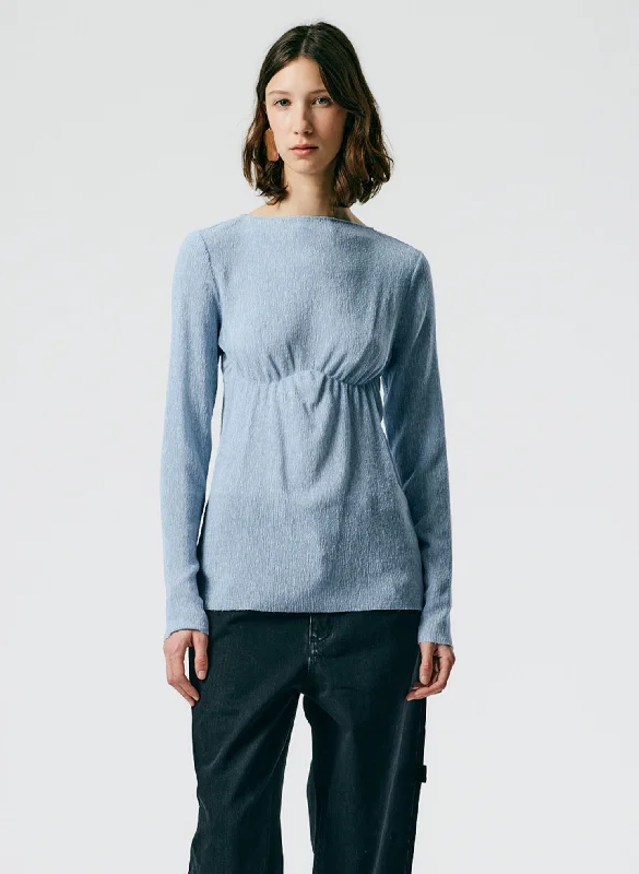 Sage Crinkle Lyocell Boatneck T-Shirt